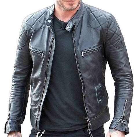 Mens Genuine Leather David Beckham Replica Coat Jacket Most 